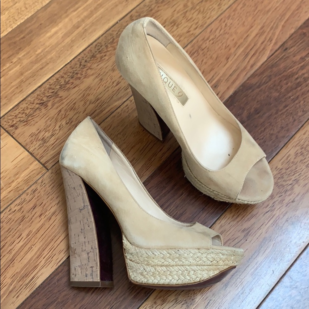 Boutique 9 | Platform Heels Tan/Ivory Size 5.5